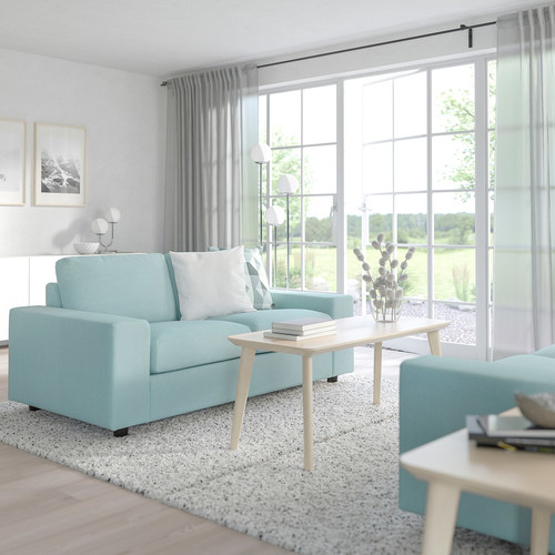 VIMLE 2-seat sofa, with wide armrests/Saxemara light blue