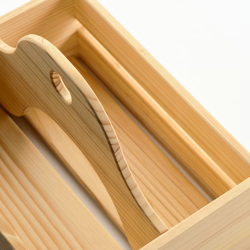 CHOKLADHAJ Portable organiser, wood, 25x18 cm