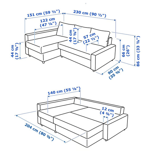 FRIHETEN Corner sofa-bed with storage, Skiftebo dark grey