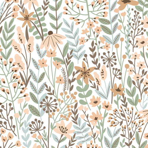 GoodHome Wall Mural Wallpaper Stibin, green flowers