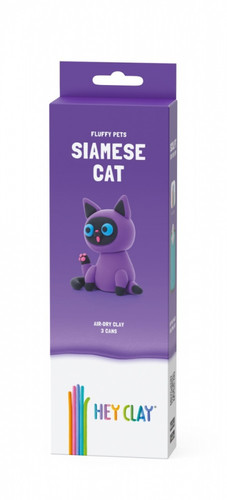 Hey Clay Air-Dry Clay Fluffy Pets Siamese Cat 3+