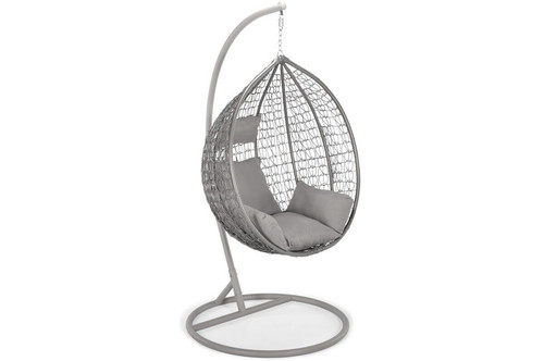 Hanging Cocoon Chair BAHAMA, in-/outdoor, grey