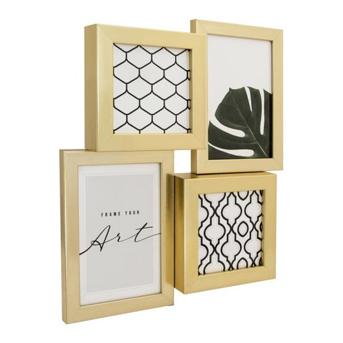Collage Frame 3D 2 x 10 x 10 cm + 2 x 10 x 15 cm, gold