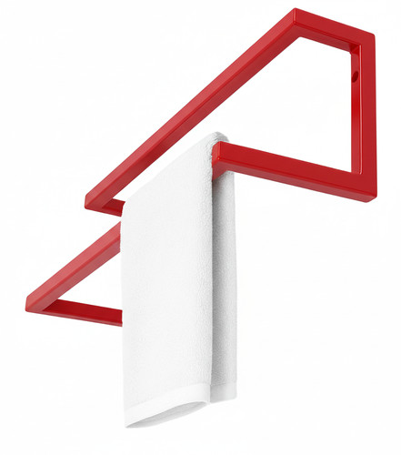 Double Wall-Mounted Towel Rail, red
