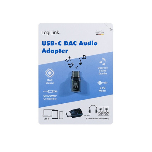 LogiLink USB-C DAC audio adapter with EQ, USB-C to 3.5mm