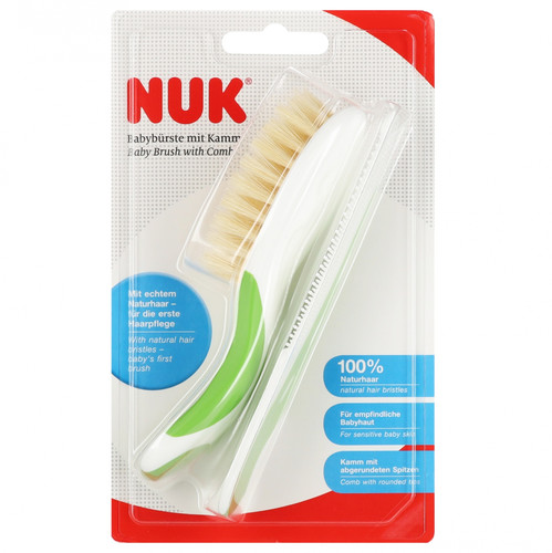 NUK Baby Brush with Comb, green