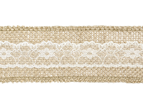 Jute Ribbon with Lace 50mm/5m