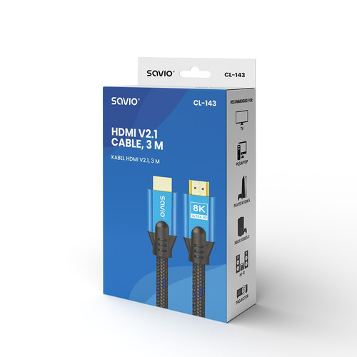 Savio HDMI Cable CL-143 v.2.1 3m
