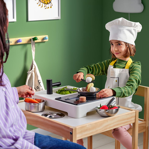 STENMUS Mini-play kitchen, white/black