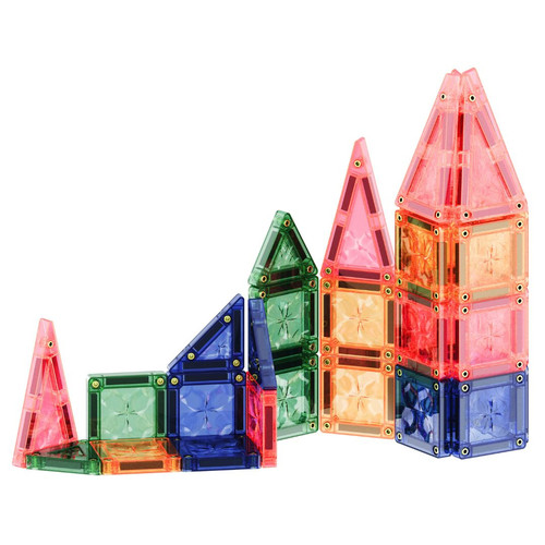 Cleverclixx Magnetic Tiles Mini Tiles Pack Pastel 28 pieces, 3+