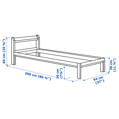 NEIDEN  Bed frame, pine, Luröy, 90x200 cm