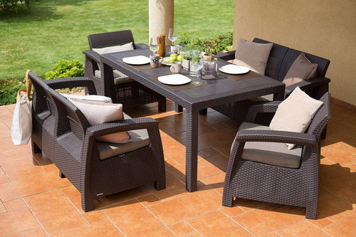 Outdoor Furniture Set CORFU FIESTA II, brown