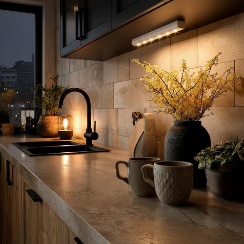 Under-cupboard kitchen Lamp with Motion Sensor 6LED Longitudinal MCE123 5xAAA
