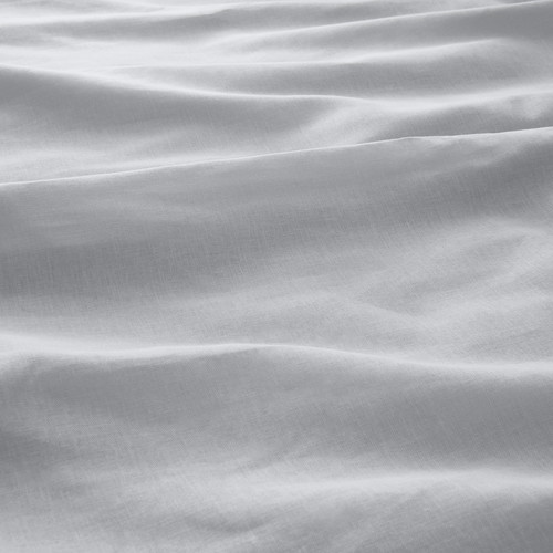 NATTSVÄRMARE Duvet cover and 2 pillowcases, light grey, 200x200/50x60 cm