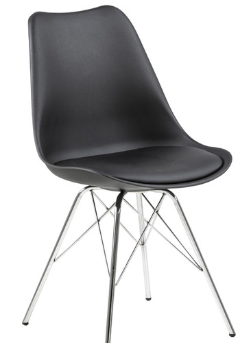 Chair Eris, 1pc, PP/faux leather, black/chrome