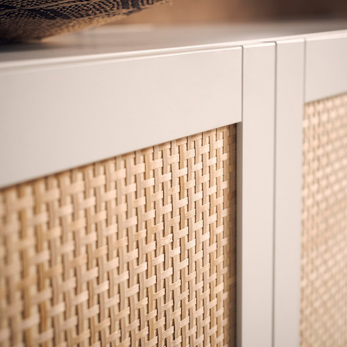 BESTÅ TV bench with doors, white/Studsviken white, 180x42x38 cm