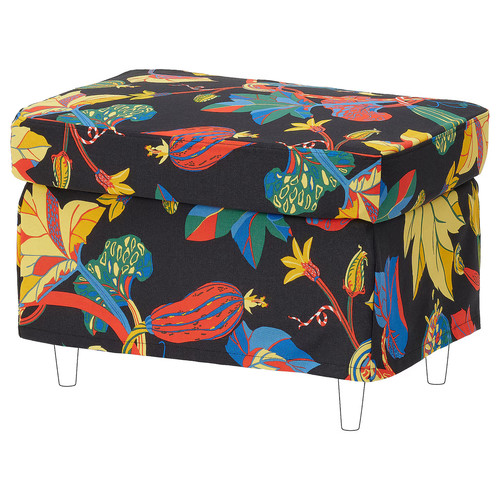 STRANDMON Slipcover for armchair/footstool, Stigsbo multicolour/black