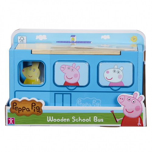 Tm Toys Peppa Pig Wooden School Bus 24m+