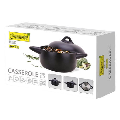 Feel Maestro 4.0L Cast Aluminum Pot with Marble Coating & Lid MR-4017-22