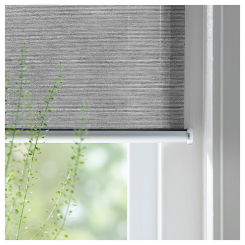 SKOGSKLÖVER Roller blind, grey, 100x195 cm
