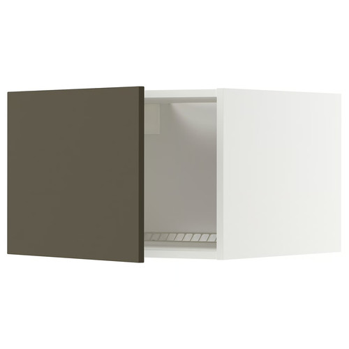 METOD Top cabinet for fridge/freezer, white/Havstorp brown-beige, 60x40 cm
