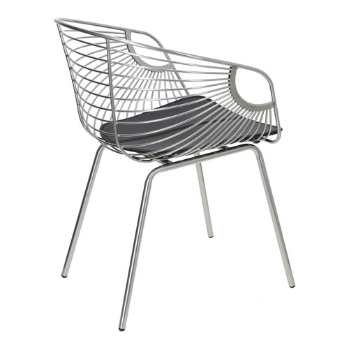 Metal Chair Sligo 44x44cm, silver