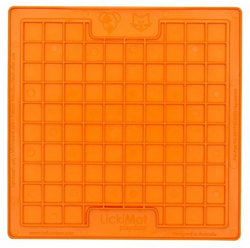 LickiMat Playdate for Dogs, soft, orange