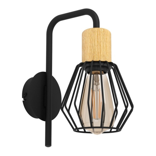 Wall Lamp Palmorla 1 x E27, black-wood