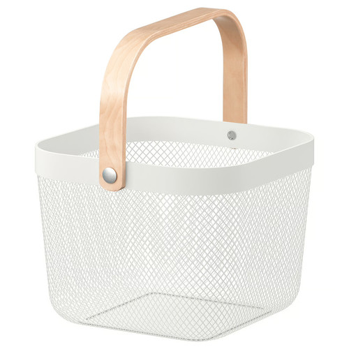 RISATORP Basket, white, 25x26x18 cm