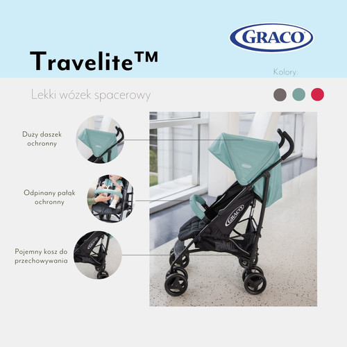 Graco Stroller TraveLite 0-3y/15kg, black grey