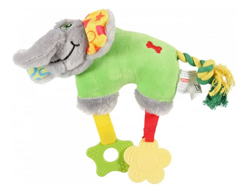 Zolux Plush Dog Toy for Puppies Elephant, green