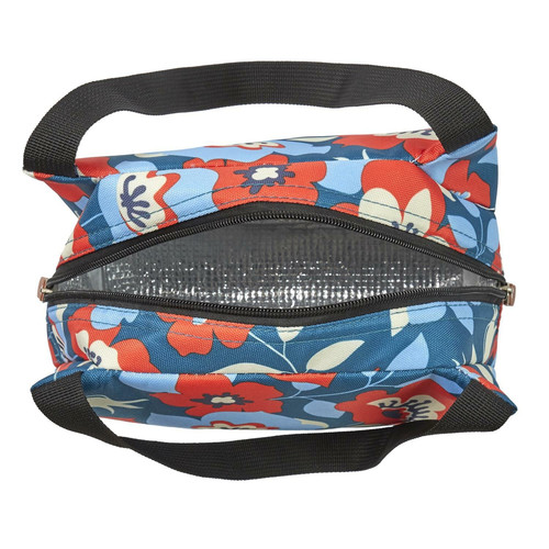 Thermal Lunch Bag Flower, blue-orange