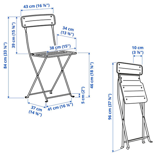 SUNDSÖ Folding chair, bright red outdoor