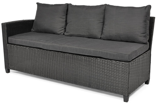 Garden Corner Sofa Set with Table, black