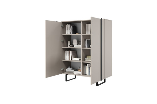 Two-Door Cabinet Verica 120 cm, cashmere/black legs