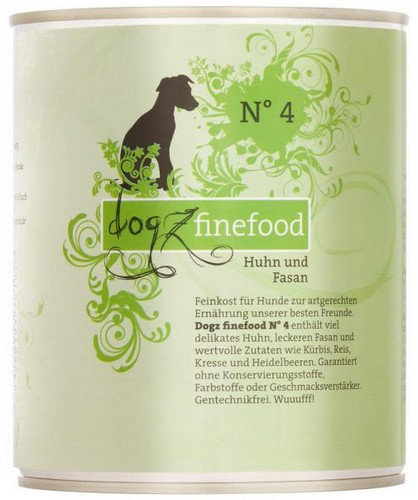 Dogz Finefood N.04 Chicken & Pheasant Wet Food 800g