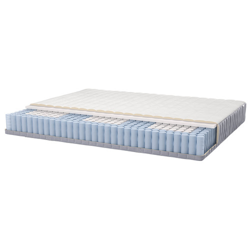 VALEVÅG Pocket sprung mattress, firm/light blue, 140x200 cm