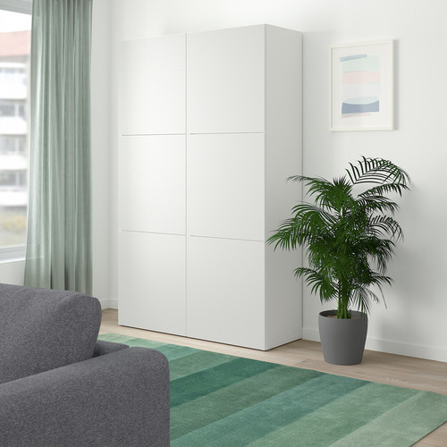BESTÅ Storage combination with doors, white, Laxvike white, 120x40x192 cm