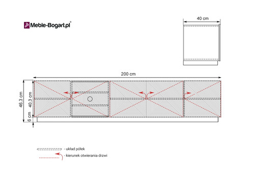 TV Cabinet Asha 200 cm, artisan/rivier stone mat