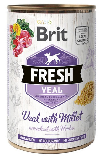 Brit Fresh Dog Veal with Millet Wet Dog Food 400g