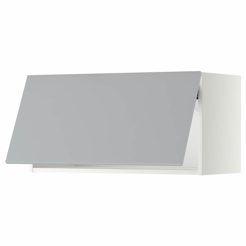 METOD Wall cabinet horizontal w push-open, white/Veddinge grey, 80x40 cm