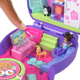 Polly Pocket Sleepover Puppy Compact Playset With 1 Micro Doll JCR38 4+