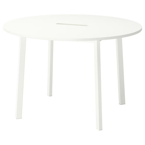 MITTZON Conference table, round/white, 120x75 cm