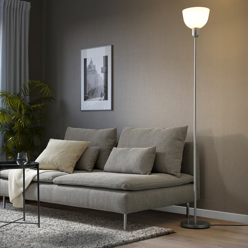 HEKTOGRAM Floor uplighter, silver-colour, white