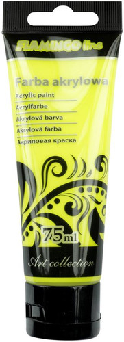 Flamingo Acrylic Paint 75ml, fluo yellow