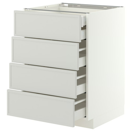 METOD/MAXIMERA Base cb 4 frnts/2 low/3 md drwrs, white/Aspudden light grey, 60x60 cm