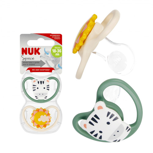 NUK Soother Pacifier Space 2pcs 18-36m, pink/blue