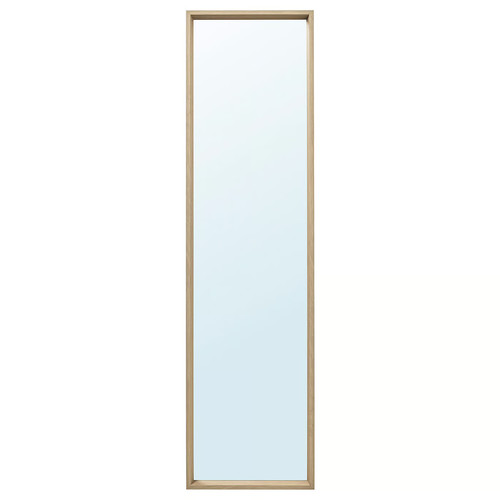 NISSEDAL Mirror, white stained oak effect, 40x150 cm