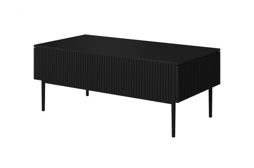 Coffee Table with Drawers Nicole, matt black/black legs