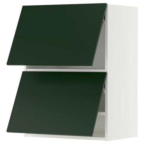 METOD Wall cabinet horizontal w 2 doors, white/Havstorp deep green, 60x80 cm
